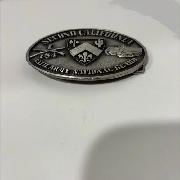 Vtg 1970’s Second California Army National Guard Belt Buckle Serial No. 098 - Picture 3 of 3
